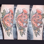 Фото пример рисунка тату белка 18,10,2021 - №0095 - squirrel tattoo - tattoo-photo.ru