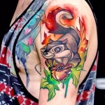 Фото пример рисунка тату белка 18,10,2021 - №0096 - squirrel tattoo - tattoo-photo.ru
