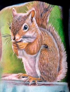 Фото пример рисунка тату белка 18,10,2021 - №0103 - squirrel tattoo - tattoo-photo.ru