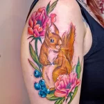 Фото пример рисунка тату белка 18,10,2021 - №0108 - squirrel tattoo - tattoo-photo.ru