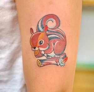 Фото пример рисунка тату белка 18,10,2021 - №0113 - squirrel tattoo - tattoo-photo.ru