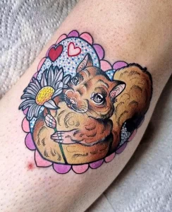 Фото пример рисунка тату белка 18,10,2021 - №0146 - squirrel tattoo - tattoo-photo.ru