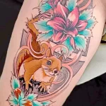 Фото пример рисунка тату белка 18,10,2021 - №0203 - squirrel tattoo - tattoo-photo.ru