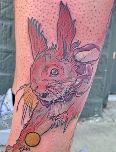 Фото пример рисунка тату белка 18,10,2021 - №0225 - squirrel tattoo - tattoo-photo.ru