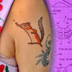 Фото пример рисунка тату белка 18,10,2021 - №0282 - squirrel tattoo - tattoo-photo.ru