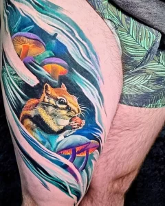 Фото пример рисунка тату белка 18,10,2021 - №0289 - squirrel tattoo - tattoo-photo.ru
