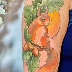 Фото пример рисунка тату белка 18,10,2021 - №0332 - squirrel tattoo - tattoo-photo.ru