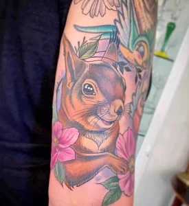 Фото пример рисунка тату белка 18,10,2021 - №0359 - squirrel tattoo - tattoo-photo.ru