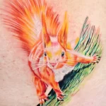 Фото пример рисунка тату белка 18,10,2021 - №0390 - squirrel tattoo - tattoo-photo.ru