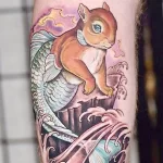 Фото пример рисунка тату белка 18,10,2021 - №0424 - squirrel tattoo - tattoo-photo.ru