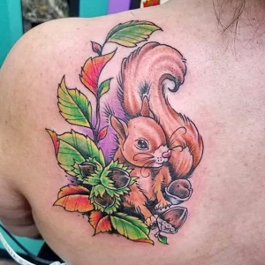 Фото пример рисунка тату белка 18,10,2021 - №0428 - squirrel tattoo - tattoo-photo.ru