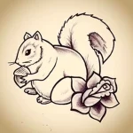 Фото пример рисунка тату белка 18,10,2021 - №0430 - squirrel tattoo - tattoo-photo.ru