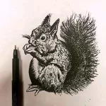 Фото пример рисунка тату белка 18,10,2021 - №0431 - squirrel tattoo - tattoo-photo.ru