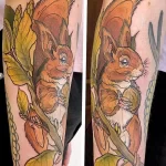 Фото пример рисунка тату белка 18,10,2021 - №0436 - squirrel tattoo - tattoo-photo.ru