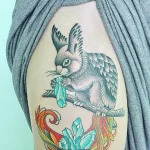 Фото пример рисунка тату белка 18,10,2021 - №0442 - squirrel tattoo - tattoo-photo.ru