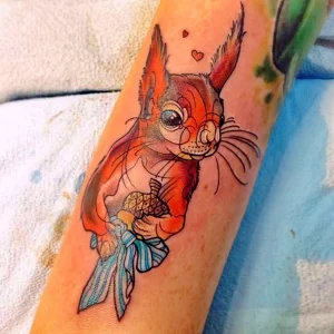 Фото пример рисунка тату белка 18,10,2021 - №0463 - squirrel tattoo - tattoo-photo.ru