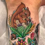 Фото пример рисунка тату белка 18,10,2021 - №0471 - squirrel tattoo - tattoo-photo.ru