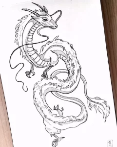 Эскизы тату дракон 28,10,2021 - №0009 - dragon tattoo sketch - tattoo-photo.ru