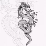 Эскизы тату дракон 28,10,2021 - №0010 - dragon tattoo sketch - tattoo-photo.ru
