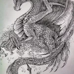 Эскизы тату дракон 28,10,2021 - №0012 - dragon tattoo sketch - tattoo-photo.ru