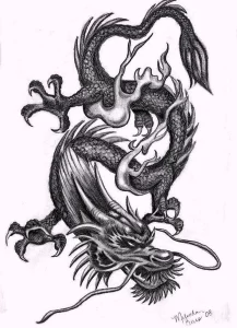 Эскизы тату дракон 28,10,2021 - №0013 - dragon tattoo sketch - tattoo-photo.ru