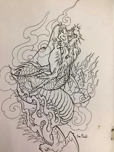 Эскизы тату дракон 28,10,2021 - №0043 - dragon tattoo sketch - tattoo-photo.ru