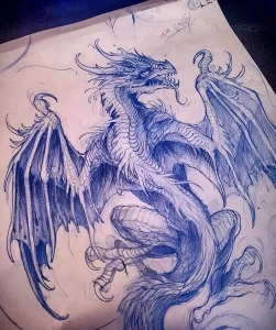 Эскизы тату дракон 28,10,2021 - №0045 - dragon tattoo sketch - tattoo-photo.ru