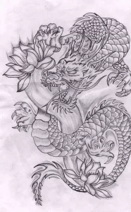 Эскизы тату дракон 28,10,2021 - №0062 - dragon tattoo sketch - tattoo-photo.ru