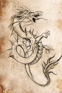 Эскизы тату дракон 28,10,2021 - №0065 - dragon tattoo sketch - tattoo-photo.ru