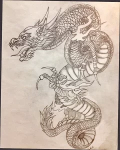 Эскизы тату дракон 28,10,2021 - №0076 - dragon tattoo sketch - tattoo-photo.ru