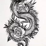 Эскизы тату дракон 28,10,2021 - №0078 - dragon tattoo sketch - tattoo-photo.ru