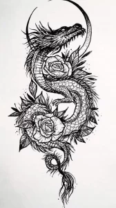 Эскизы тату дракон 28,10,2021 - №0078 - dragon tattoo sketch - tattoo-photo.ru