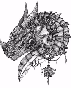 Эскизы тату дракон 28,10,2021 - №0090 - dragon tattoo sketch - tattoo-photo.ru