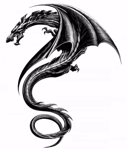 Эскизы тату дракон 28,10,2021 - №0096 - dragon tattoo sketch - tattoo-photo.ru