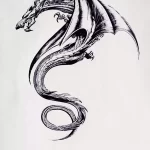 Эскизы тату дракон 28,10,2021 - №0100 - dragon tattoo sketch - tattoo-photo.ru