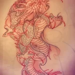 Эскизы тату дракон 28,10,2021 - №0107 - dragon tattoo sketch - tattoo-photo.ru