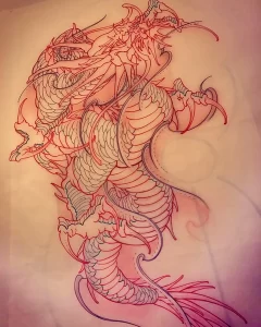 Эскизы тату дракон 28,10,2021 - №0107 - dragon tattoo sketch - tattoo-photo.ru