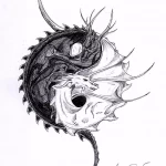 Эскизы тату дракон 28,10,2021 - №0111 - dragon tattoo sketch - tattoo-photo.ru