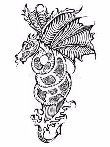 Эскизы тату дракон 28,10,2021 - №0126 - dragon tattoo sketch - tattoo-photo.ru