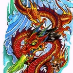 Эскизы тату дракон 28,10,2021 - №0130 - dragon tattoo sketch - tattoo-photo.ru