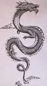 Эскизы тату дракон 28,10,2021 - №0138 - dragon tattoo sketch - tattoo-photo.ru
