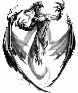 Эскизы тату дракон 28,10,2021 - №0155 - dragon tattoo sketch - tattoo-photo.ru