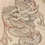 Эскизы тату дракон 28,10,2021 - №0164 - dragon tattoo sketch - tattoo-photo.ru