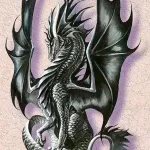Эскизы тату дракон 28,10,2021 - №0165 - dragon tattoo sketch - tattoo-photo.ru