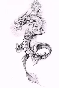 Эскизы тату дракон 28,10,2021 - №0169 - dragon tattoo sketch - tattoo-photo.ru