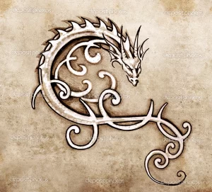 Эскизы тату дракон 28,10,2021 - №0171 - dragon tattoo sketch - tattoo-photo.ru