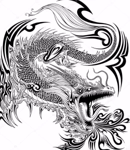 Эскизы тату дракон 28,10,2021 - №0175 - dragon tattoo sketch - tattoo-photo.ru