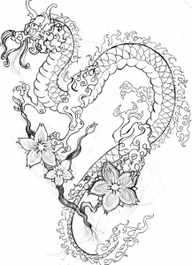 Эскизы тату дракон 28,10,2021 - №0178 - dragon tattoo sketch - tattoo-photo.ru