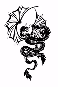 Эскизы тату дракон 28,10,2021 - №0180 - dragon tattoo sketch - tattoo-photo.ru