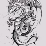 Эскизы тату дракон 28,10,2021 - №0181 - dragon tattoo sketch - tattoo-photo.ru